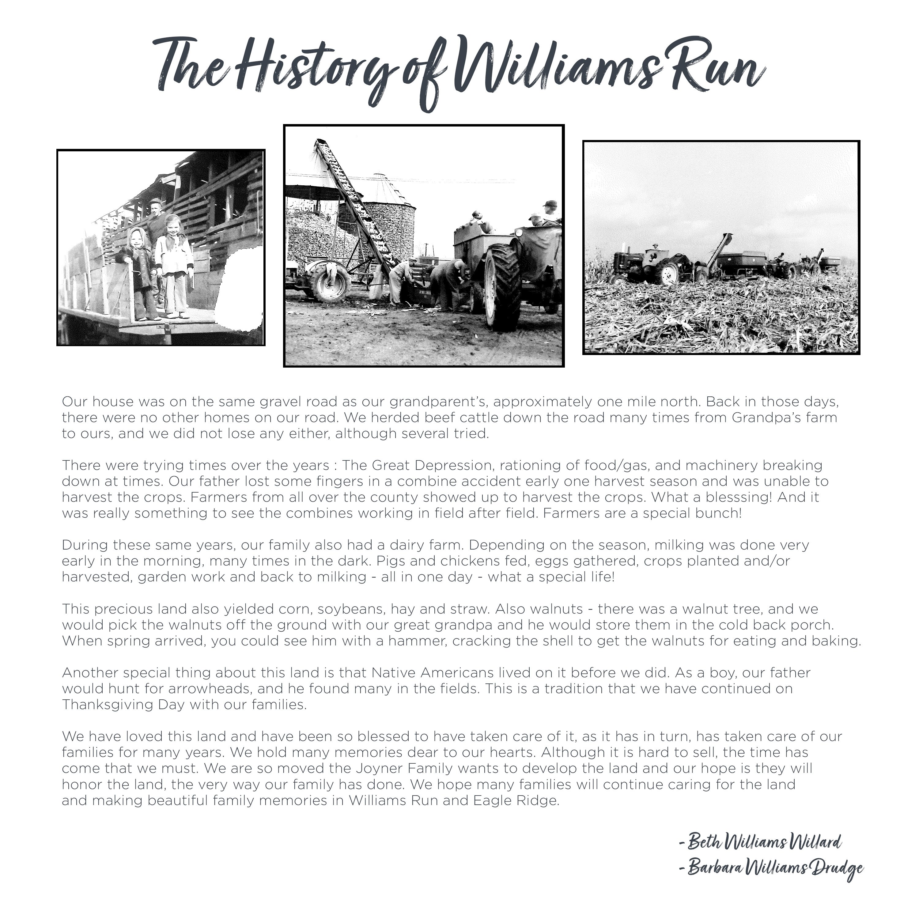 A History of Williams Run and Eagle Ridge